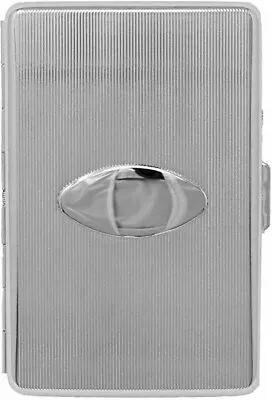 Silver Oval Compact (16 100s) Etched MetalPlated Cigarette Case & Stash Box • $16.99