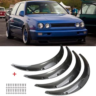 Carbon Fiber 35 Car Fender Flares Wide Body Kit Wheel Arches For VW Golf MK3 MK4 • $80.87