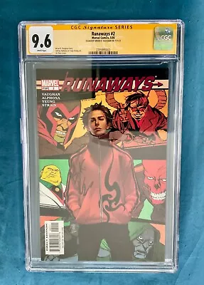 9.6 CGC Signed BRIAN K VAUGHAN Runaways 2 Marvel 2005 Ss Saga Y The Last Man 1 3 • $79