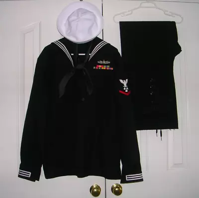 US Navy Dress Blue Crackerjack Jumper Uniform 46XL 40R Unhemmed W/ Zippers • $224