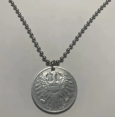 Real 1946 Austria Eagle 🦅 Osterreich 1 Schilling Coin Pendant. Great Gift! A1 • $15.99