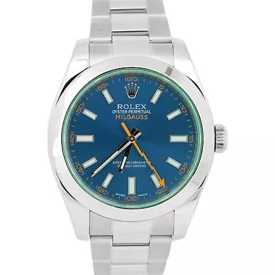 MINT 2022 Rolex Milgauss Z-Blue Green 40mm Stainless Steel Watch 116400 GV • $10993.01