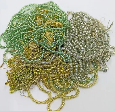 Vintage Antique Czech Glass Seed Beads Larger Sizes 1920s Vaudeville Pastel Lot • $22