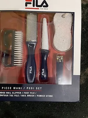 FILA Mens 5-Pc. Premium Mani/Pedi Set  Foot File Pumice Stone • $10.44