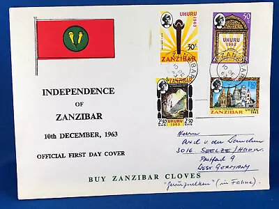 ZANZIBAR FDC  INDEPENDENCE 1962 To GERMANY   (A10/30) • $0.99