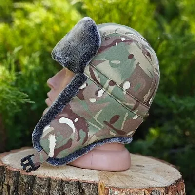 Multicam Ukrainian Army White Camouflage Beanie Hat With Earflaps Size 55-56 • $50
