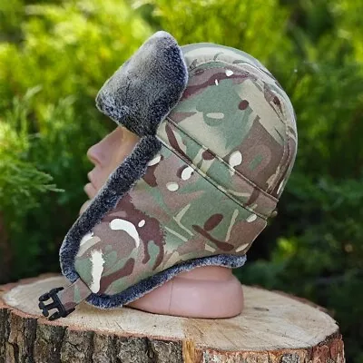 Multicam Ukrainian Army White Camouflage Beanie Hat With Earflaps Size 57-58 • $50