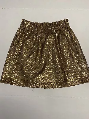 J.CREW Gold Copper Sequined Skirt Size 4 Stretch Waist Party Cocktail • $24