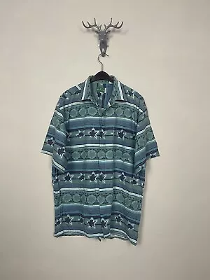 Mens Vintage 90s Funky Shirt Abstract Pattern Festival Winch Size Medium 39/40 • £7.99