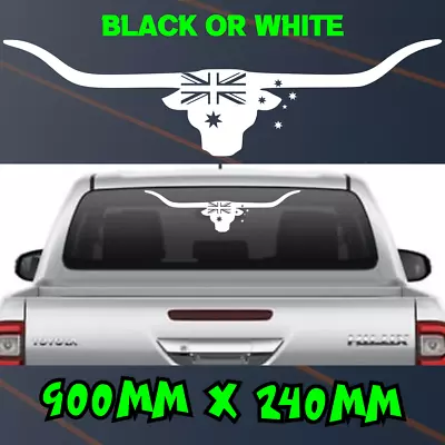 Long Horn Australia Flag XL Sticker 4x4 Country Williams Bull Longhorn Car Decal • $24.99