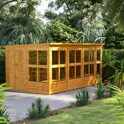 Potting Shed | Power Pent Potting Sheds | Wooden Greenhouse | Sizes 10x4 To 14x8 • £959