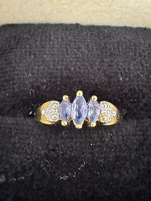 10K Yellow Gold Tanzanite And Diamond Accent Ring • $85