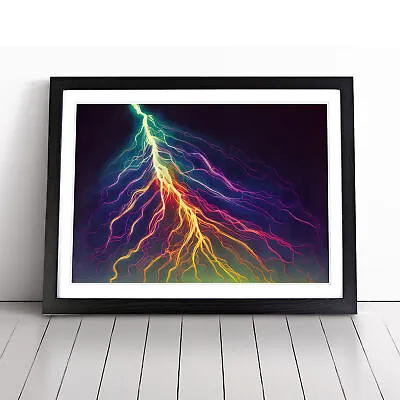 Watercolour Lightning Bolt Vol.2 Wall Art Print Framed Canvas Picture Poster • £14.95