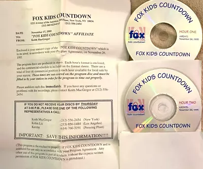 11/26/95 Fox Kids Countdown Elton John Gin Blossoms All 4 One Janet Jackson • $26.99