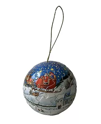 2006 Ravensburger 3D Christmas Ornament Puzzle Ball Santa Reindeer Snowy Scenery • $10.80
