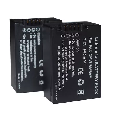 2x DMW-?BMB9E Li-ion Battery For Panasonic DMC-FZ100 FZ150 DMC-FZ40 FZ45 • £25.19