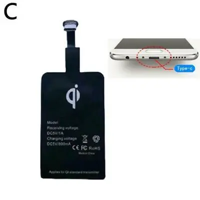 For Android Type C USB Wireless Charger Receiver Adaptor Fast Charging Pad Hot • £4.66