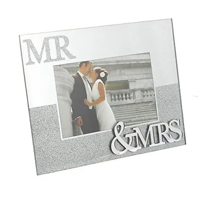 £7.97 • Buy Mr & Mrs Glass Mirror Glitter Frame Wedding Anniversary Gift