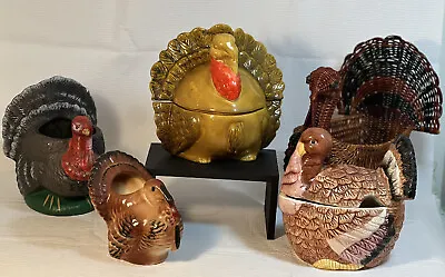 Vintage Turkeys 4 To Choose FromOr 1 Wicker Turkey Basket Or Ceramic ￼wall Han • $22