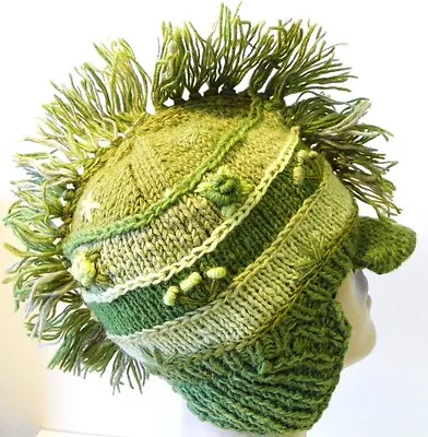 NWT Gorgeous Hand Knitted Mohawk Ear Flap Woolen Hat/Cap Made In Nepal #211 • $16.99