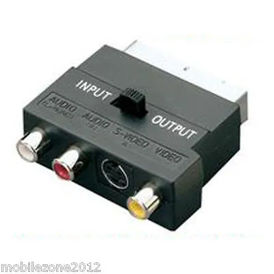 £2.99 • Buy Scart Lead To SVHS 3 X RCA Phono TV Adaptor Adapter Converter Box + Switch - UZ2