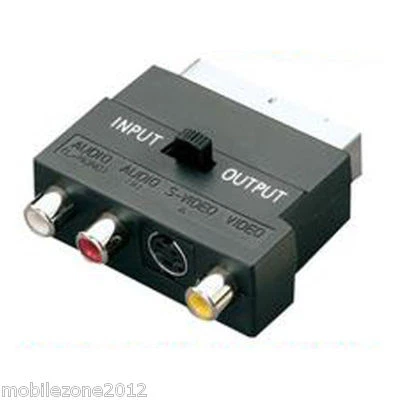 £2.99 • Buy Scart Lead To SVHS 3 X RCA Phono TV Adaptor Adapter Converter Box + Switch - UZ2