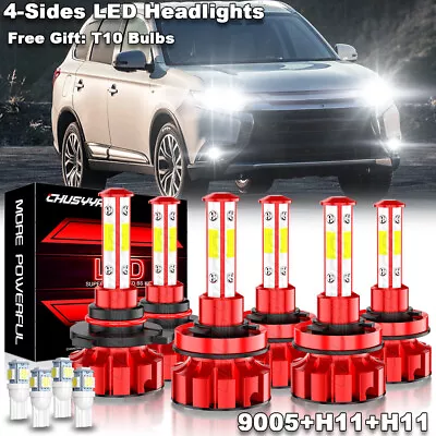 For Mitsubishi Outlander Sport 2011-2019 LED Headlights + Fog Lights Combo Bulb • $42.99