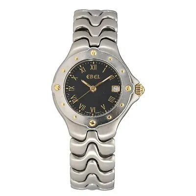 Ebel Sportwave E6087621  Steel Watch 28mm Case Black Dial With 15.5cm Strap • £350