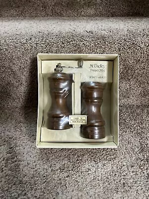 Mr. Dudley Pepper Mill & Salt Shaker. Approx 4”. Vintage. Wood. • $24.99