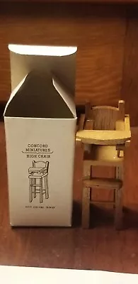 Vintage Nib Concord Miniatures Dollhouse Miniature Wood High Chair • $12