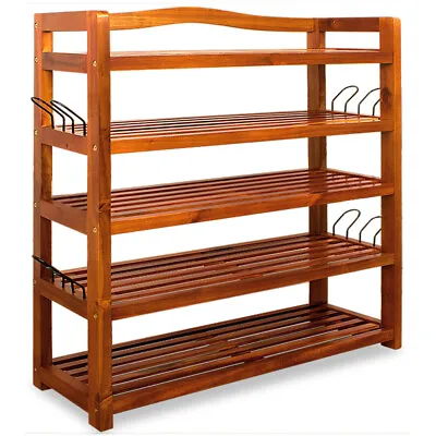 £51.95 • Buy Wooden Shoe Rack 5 Tier Storage Cabinet Shelf Hallway Furniture Organiser Brown 