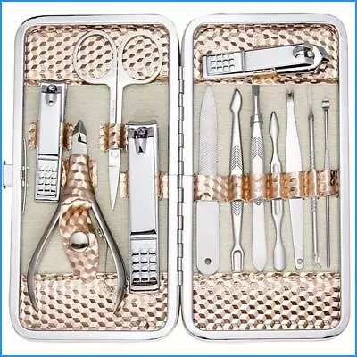 Professional Nail Care Kit Manicure Grooming Set With Travel Case(Rose Gold) • $16.63