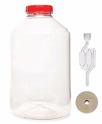 7 Gallon Fermonster Wide Mouth Carboy W/#10 Drilled Stopper-Twin Bubble Airlock • $44.15