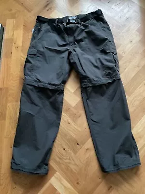 M&s Big & Tall Lightweight Charcoal Grey Trekking Zip Off Trousers Pants • £19.99