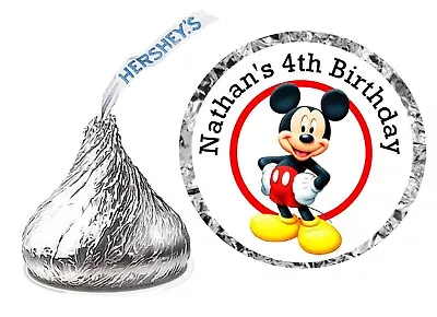 Mickey Mouse Birthday Party Favors Chocolate Candy Kiss Labels • $8.99