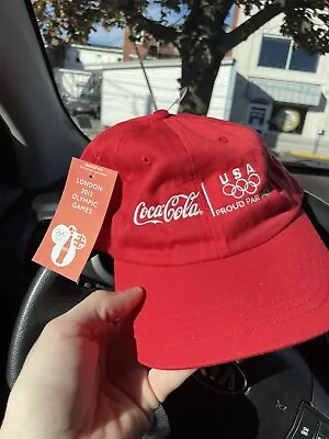 London Coca Cola 2012 Olympics Red Baseball Dad Cap Hat Adjustable • $10