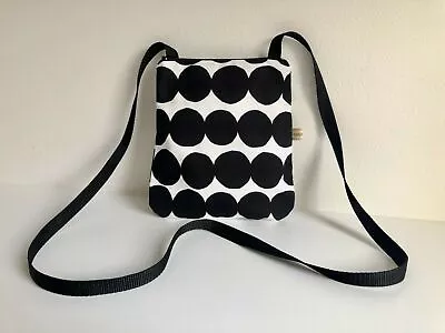 Handmade Marimekko Shoulder Bag Black And White Small Crossbody Bag • $48.49