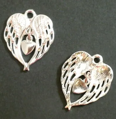 TEN Gold Or Bright Silver Plated Guardian Angel Double Wings Jewellery Making  • £6.10