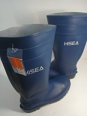 Men's 10 Steel Toe Rain Boots PVC Rubber Boots Waterproof Navy Blue New • $24.95