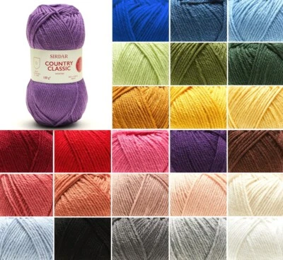 £6.80 • Buy Sirdar 100g Country Classic Worsted Knitting Crochet Yarn Ball Wool