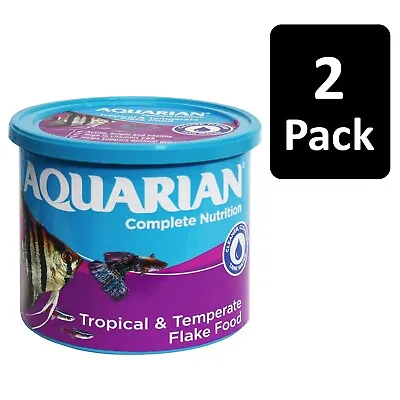 2 X 200g Aquarian Complete Nutrition Aquarium Tropical Fish Food Flakes • £30.99