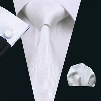 USA Men's Necktie Tie Silk Paisley Striped Solid Hanky Cufflinks Set Wedding • $10.83