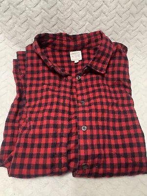 J Crew The Perfect Shirt Womens Medium Red Black Plaid Button Up Long Sleeve • $12.99