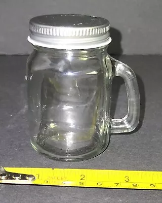 Small Covered Glass Mason Jar With Handle • $8