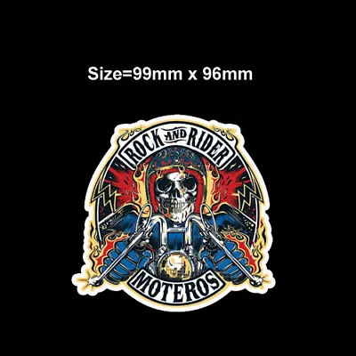 $1.21 • Buy Rock And Ride Sticker, Harley Davidson Style Helmet Decal Motorcycle . Skull