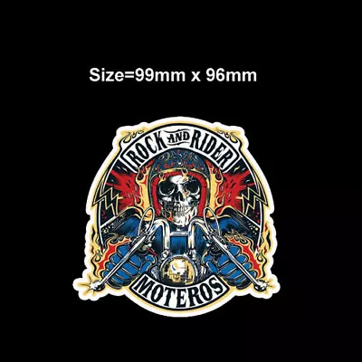 $1.61 • Buy Rock And Ride Sticker, Harley Davidson Style Helmet Decal Motorcycle . Skull