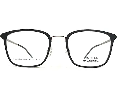 Lightec Eyeglasses Frames Morel L30178L NG 01 Black Silver Square 55-21-150 • $149.99