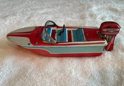 Vintage QueenToy Speed Boat-With Motor-Works Great! • $75