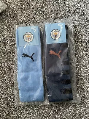 Manchester City Puma Football Socks (2 Pairs) Adults Shoe Size 12-14 BNWT • £13.99