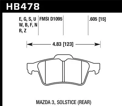 Hawk Performance HPS 5.0 Disc Brake Pad Fits 2011 Mazda 3 • $133.89